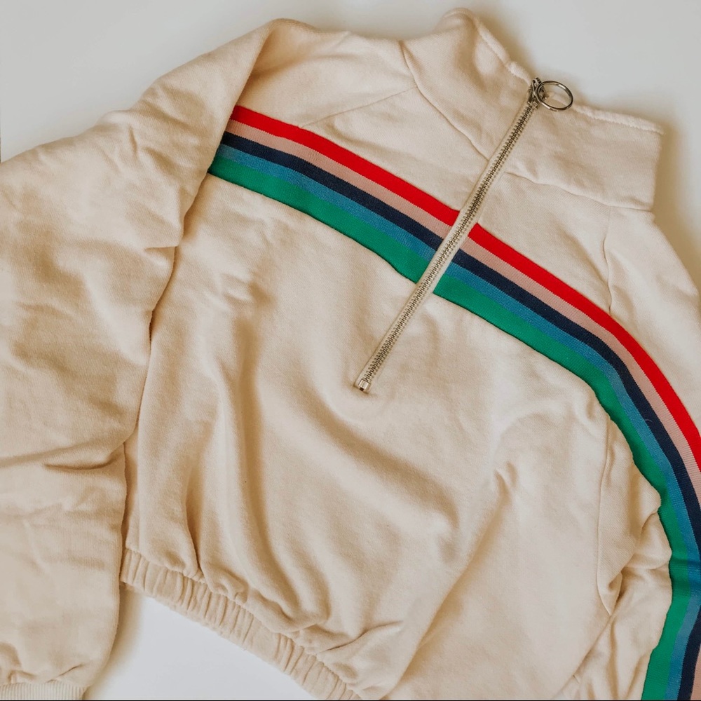 pacsun crop quart zip sweatshirt